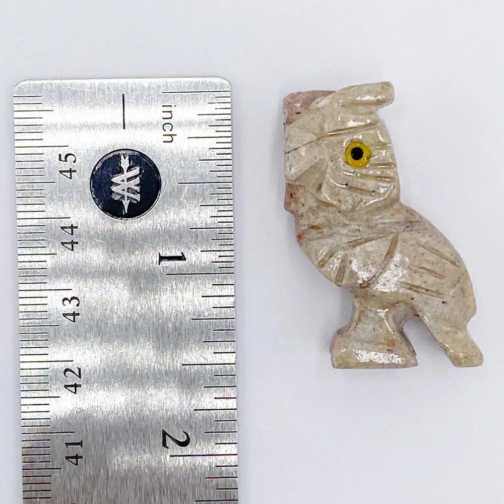Owl Figurine Hand Carved Soapstone Peru - Picture 9 of 10